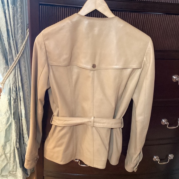 Massimo Dutti Tan Leather Jacket, Tagged large fits medium - Picture 7 of 15